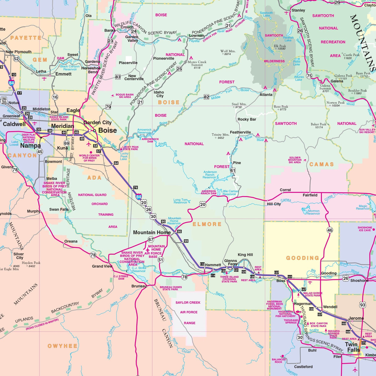 Idaho State Wall Map - KA-S-ID-WALL-PAPER - Ultimate Globes