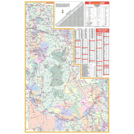 Idaho State Wall Map - Ultimate Globes - POD - KA - S - ID - WALL - PAPER - Ultimate Globes