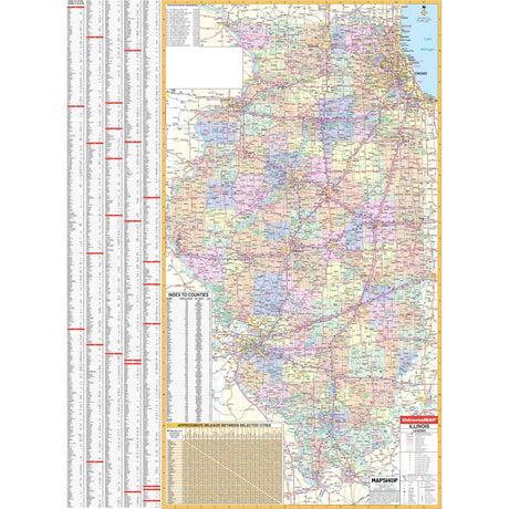Illinois State Wall Map - KA-S-IL-WALL-PAPER - Ultimate Globes