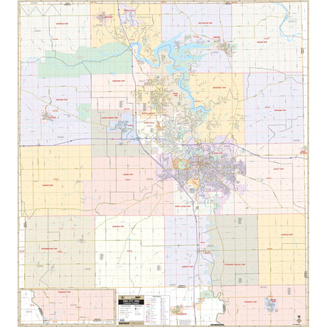 Iowa City & Johnson County, IA Wall Map - KA-C-IA-IOWACITY-PAPER - Ultimate Globes