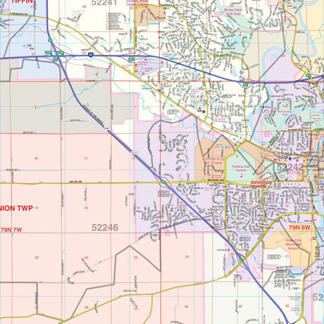 Iowa City & Johnson County, IA Wall Map - Ultimate Globes - POD - KA - C - IA - IOWACITY - PAPER - Ultimate Globes