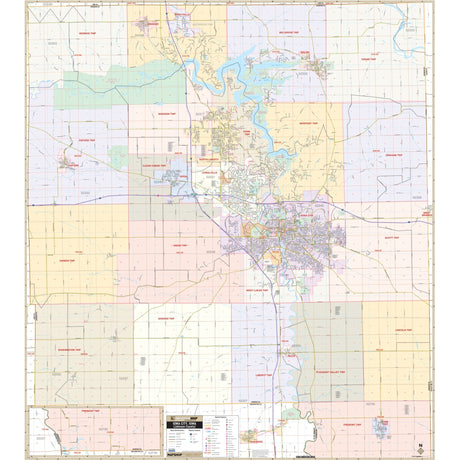 Iowa City & Johnson County, IA Wall Map - Ultimate Globes - POD - KA - C - IA - IOWACITY - PAPER - Ultimate Globes