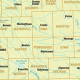 Iowa Shaded Relief State Wall Map - KA-S-IA-SHR-38X29-PAPER - Ultimate Globes