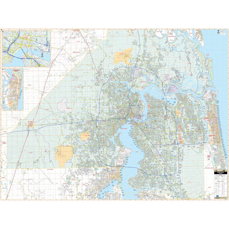 Jacksonville, FL Wall Map - Ultimate Globes - POD - KA - C - FL - JACKSONVILLE - PAPER - Ultimate Globes