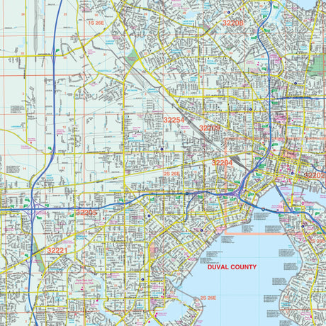 Jacksonville, FL Wall Map - Ultimate Globes - POD - KA - C - FL - JACKSONVILLE - PAPER - Ultimate Globes