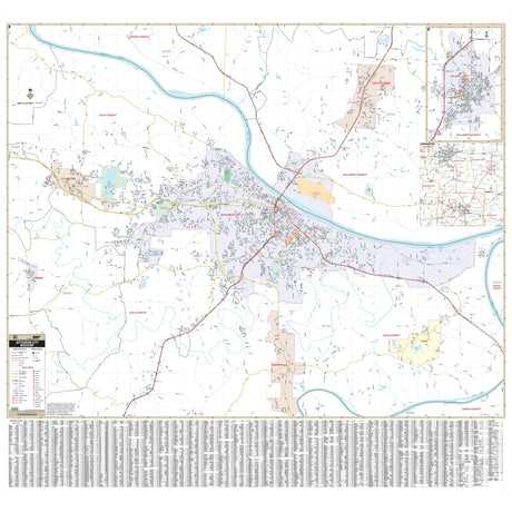 Jefferson City & Fulton County, MO Wall Map - Ultimate Globes - POD - KA - C - MO - JEFFERSONCITY - PAPER - Ultimate Globes