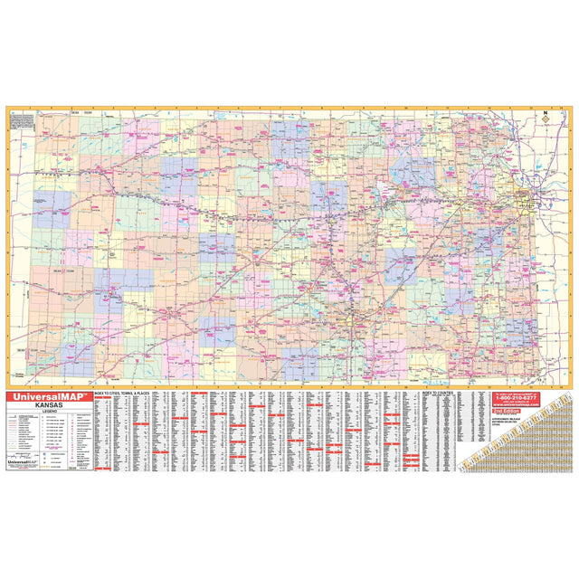 Kansas State Wall Map - KA-S-KS-WALL-PAPER - Ultimate Globes