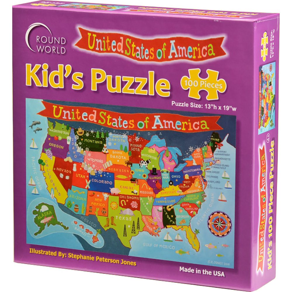 Kids Puzzle Of The USA 100 Pieces Fun Educational US Map Puzzle Kids puzzle of the usa 100 pieces fun educational us map puzzle
