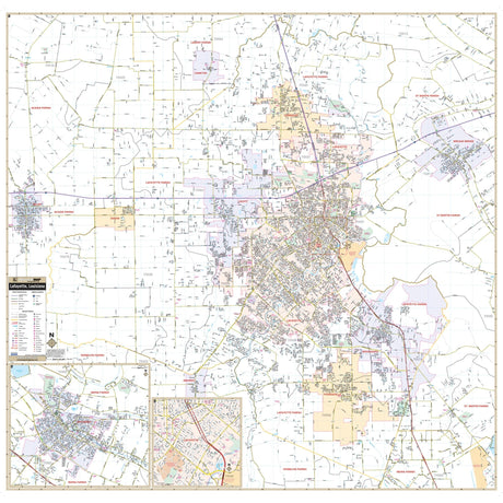 Lafayette Parish, LA Wall Map - Ultimate Globes - POD - KA - C - LA - LAFAYETTE - PAPER - Ultimate Globes