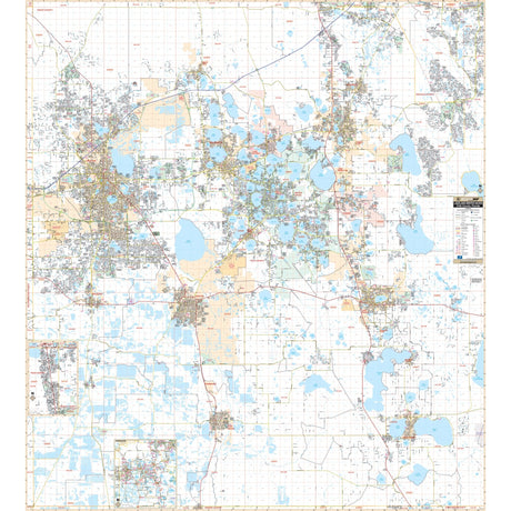 Lakeland, Winterhaven & Polk County, FL Wall Map - Ultimate Globes - POD - KA - C - FL - LAKELAND - PAPER - Ultimate Globes