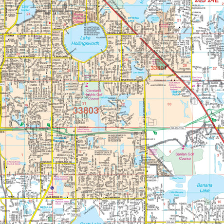 Lakeland, Winterhaven & Polk County, FL Wall Map - Ultimate Globes - POD - KA - C - FL - LAKELAND - PAPER - Ultimate Globes