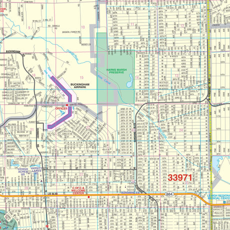 Lehigh Acres, FL Wall Map - Ultimate Globes - POD - KA - C - FL - LEHIGHACRES - PAPER - Ultimate Globes