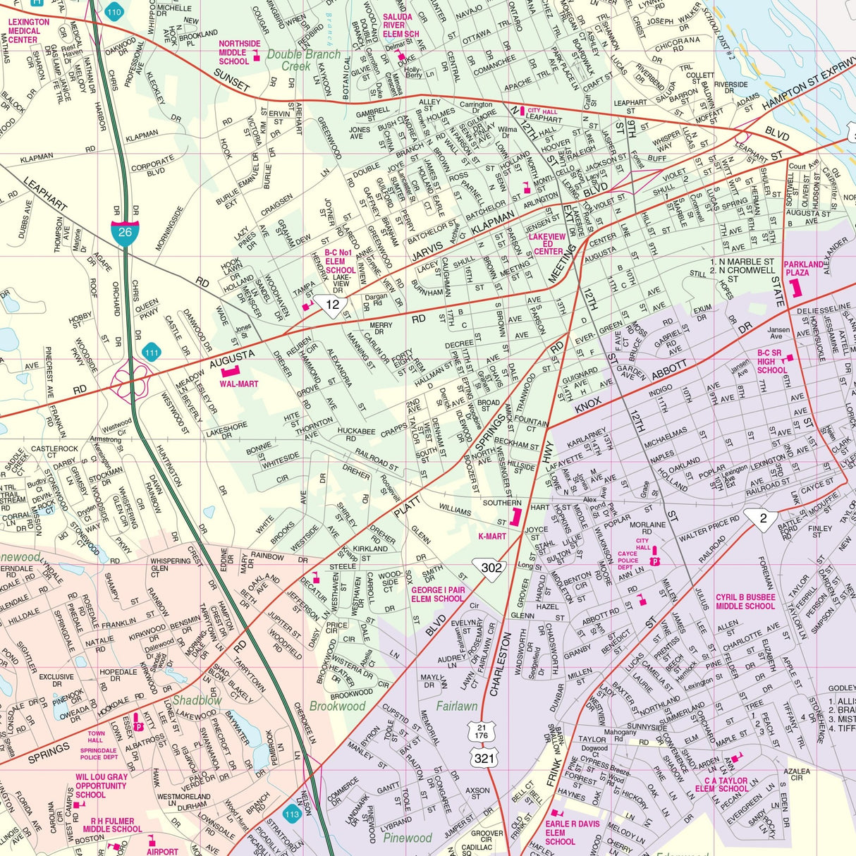 Lexington County, SC Wall Map - KA-C-SC-LEXINGTON-PAPER - Ultimate Globes