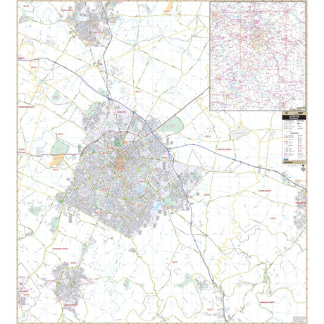 Lexington & Fayette County, KY Wall Map - Ultimate Globes - POD - KA - C - KY - LEXINGTON - PAPER - Ultimate Globes