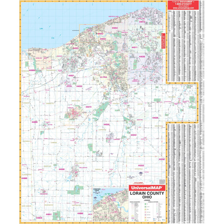 Lorain County, OH Wall Map - Ultimate Globes - POD - KA - C - OH - LORAIN - PAPER - Ultimate Globes