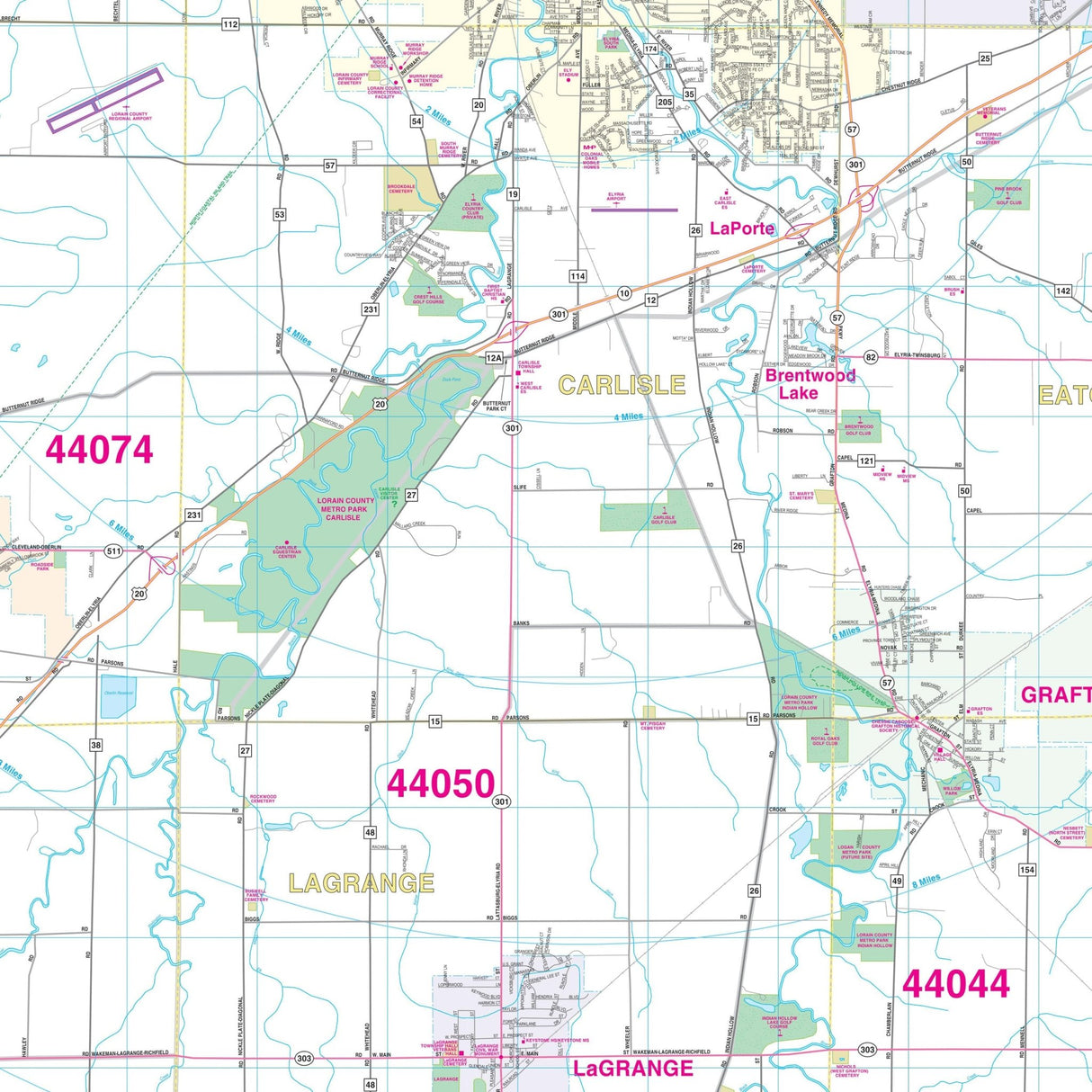 Lorain County, OH Wall Map - KA-C-OH-LORAIN-PAPER - Ultimate Globes