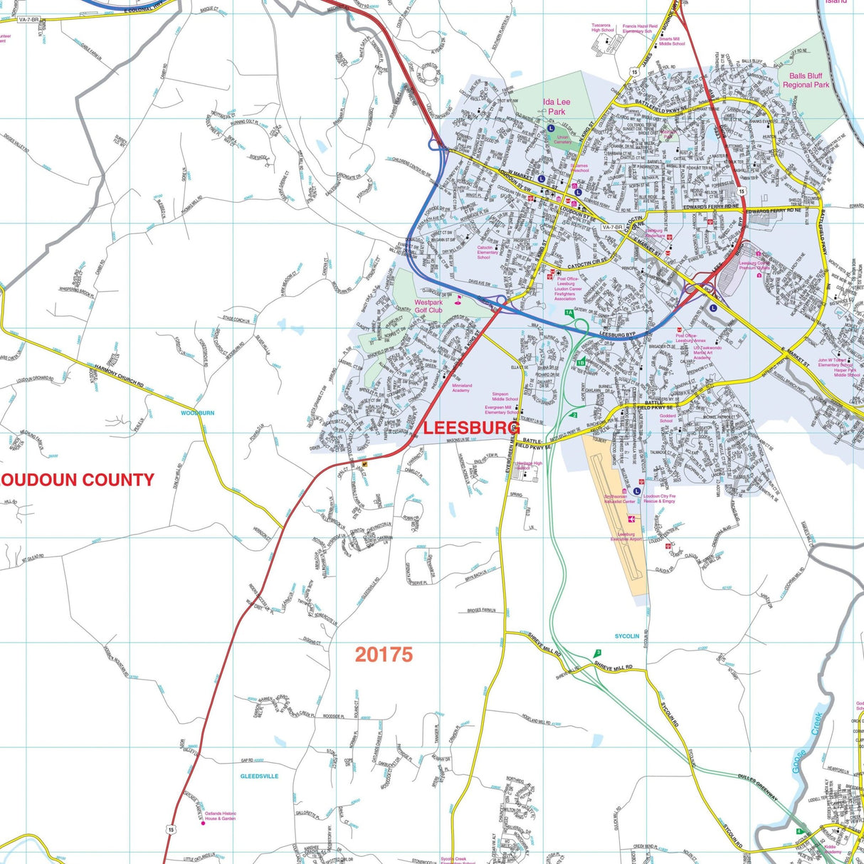 Loudon County, VA Wall Map - KA-C-VA-LOUDON-PAPER - Ultimate Globes