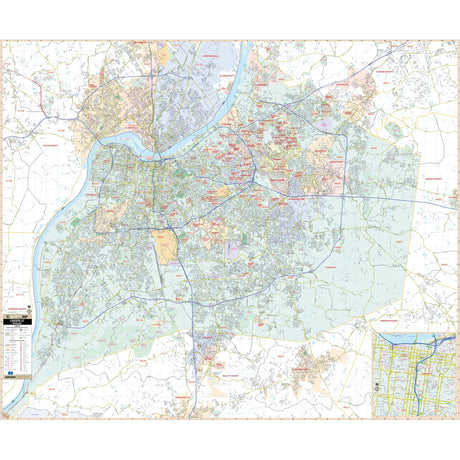 Louisville & Jefferson County, KY Wall Map - Ultimate Globes - POD - KA - C - KY - LOUISVILLE - PAPER - Ultimate Globes