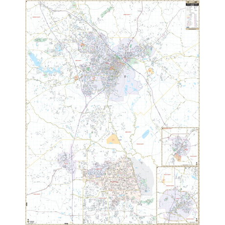 Macon & Warner Robins, GA Wall Map - Ultimate Globes - POD - KA - C - GA - MACON - PAPER - Ultimate Globes