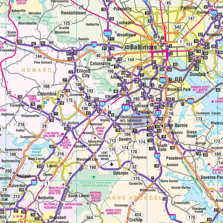 Maryland & Delaware Regional Wall Map - Ultimate Globes - POD - KA - R - MD - DE - PAPER - Ultimate Globes