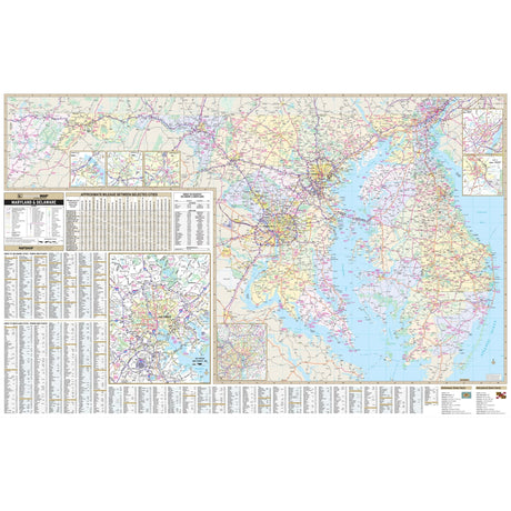 Maryland & Delaware Regional Wall Map - Ultimate Globes - POD - KA - R - MD - DE - PAPER - Ultimate Globes