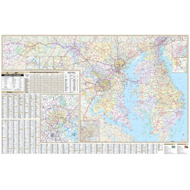 Maryland & Delaware Regional Wall Map - KA-R-MD-DE-PAPER - Ultimate Globes