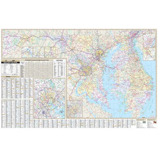 Maryland & Delaware Regional Wall Map - Ultimate Globes - POD - KA - R - MD - DE - PAPER - Ultimate Globes