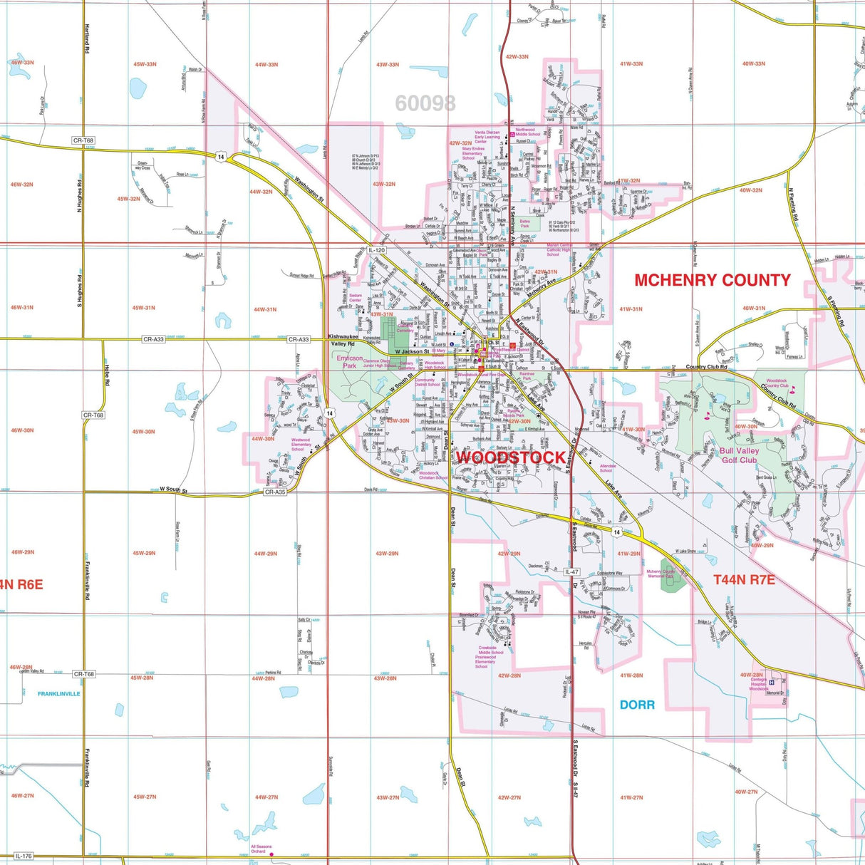 McHenry County, IL Wall Map - KA-C-IL-MCHENRY-PAPER - Ultimate Globes
