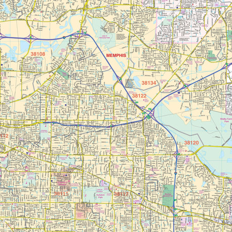 Memphis & Shelby County, TN Wall Map - Ultimate Globes - POD - KA - C - TN - MEMPHIS - PAPER - Ultimate Globes