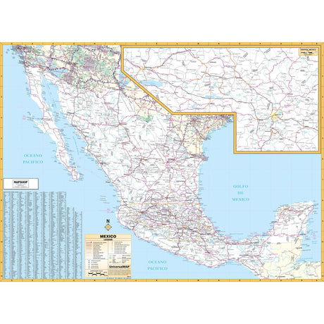 Mexico Wall Map - Ultimate Globes - POD - KA - MEXICO - WALL - 56X42 - PAPER - Ultimate Globes