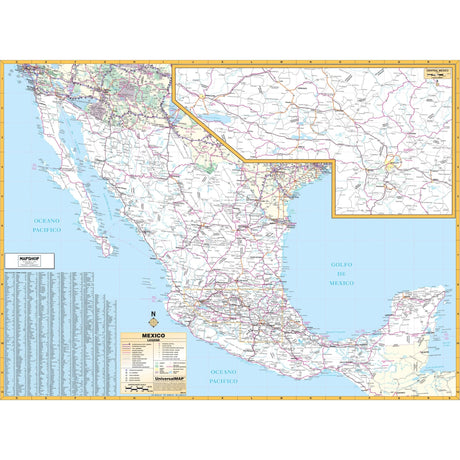 Mexico Wall Map - KA-MEXICO-WALL-56X42-PAPER - Ultimate Globes