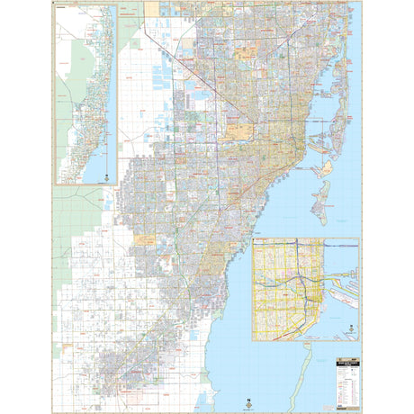 Miami - Dade County, FL Wall Map - Ultimate Globes - POD - KA - C - FL - MIAMIDADE - PAPER - Ultimate Globes