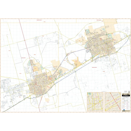 Midland & Odessa, TX Wall Map - KA-C-TX-MIDLANDODESSA-PAPER - Ultimate Globes