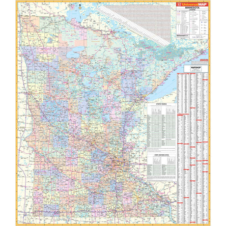 Minnesota State Wall Map - Ultimate Globes - POD - KA - S - MN - WALL - PAPER - Ultimate Globes