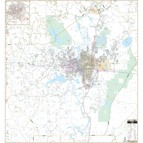 Monroe & Ouachita Parish, Louisiana Wall Map - KA-C-LA-MONROE-PAPER - Ultimate Globes