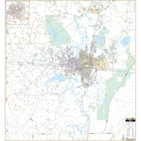 Monroe & Ouachita Parish, Louisiana Wall Map - Ultimate Globes - POD - KA - C - LA - MONROE - PAPER - Ultimate Globes