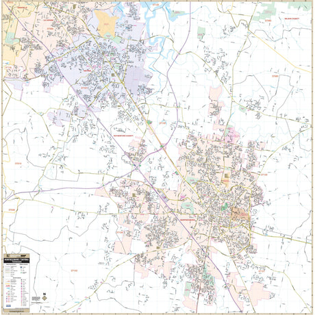 Murfreesboro & Smyrna, TN Wall Map - KA-C-TN-MURFREESBORO-PAPER - Ultimate Globes