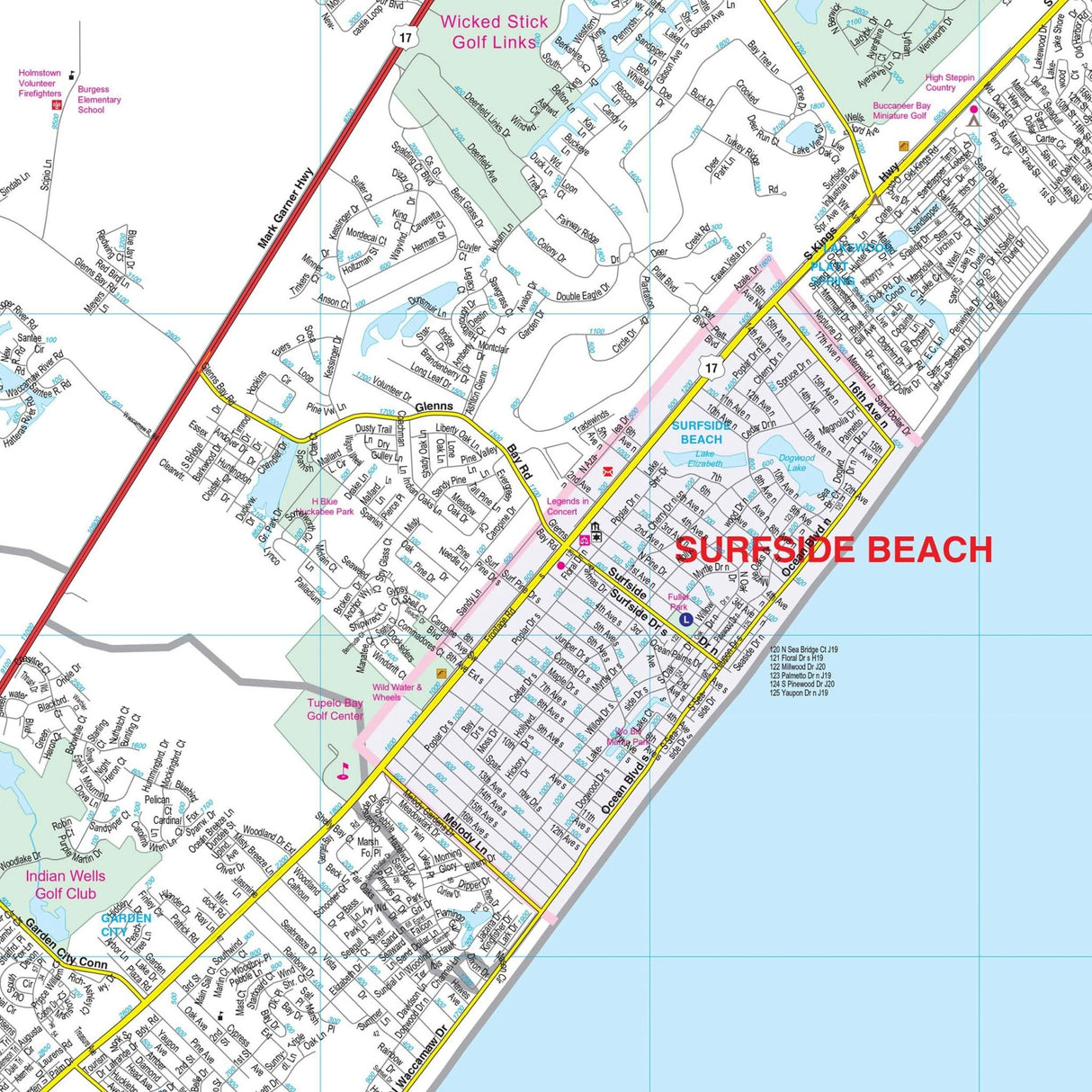 Myrtle Beach, SC Wall Map - KA-C-SC-MYRTLEBEACH-PAPER - Ultimate Globes