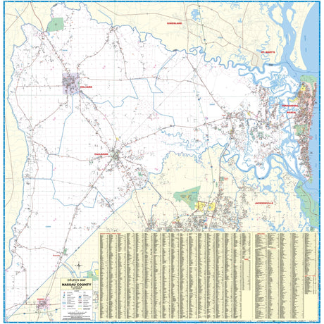 Nassau County, FL Wall Map - KA-C-FL-NASSAU-PAPER - Ultimate Globes