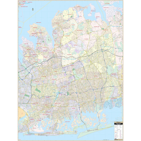 Nassau County, NY Wall Map - Ultimate Globes - POD - KA - C - NY - NASSAU - PAPER - Ultimate Globes