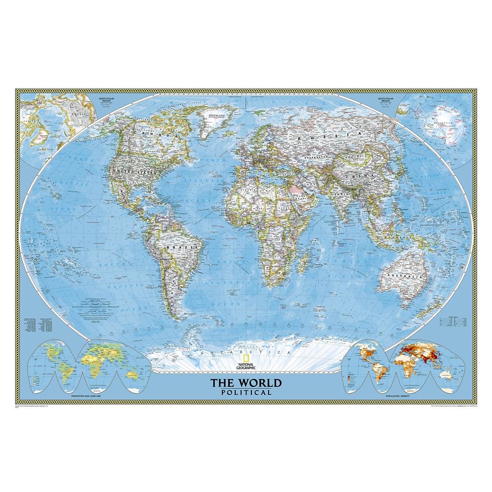 National Geographic Classic Political World Map Mural - NG-RE00622007 - Ultimate Globes