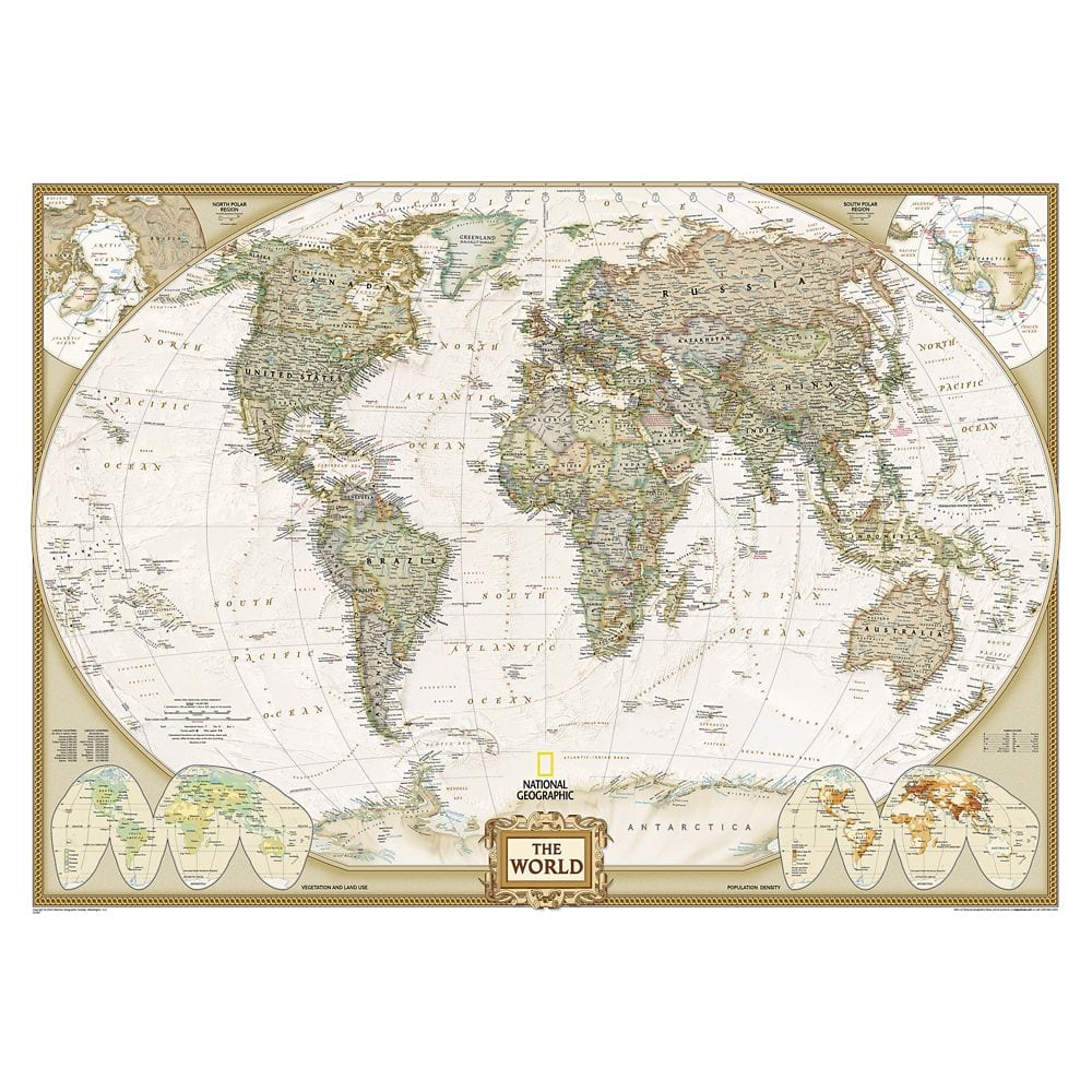 National Geographic Executive Political World Map Mural - NG-RE00620092 - Ultimate Globes