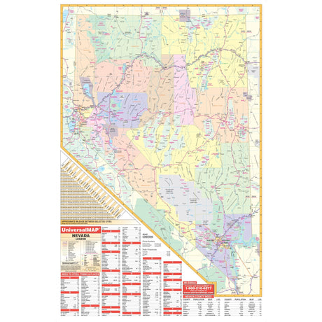 Nevada State Wall Map - Ultimate Globes - POD - KA - S - NV - WALL - PAPER - Ultimate Globes