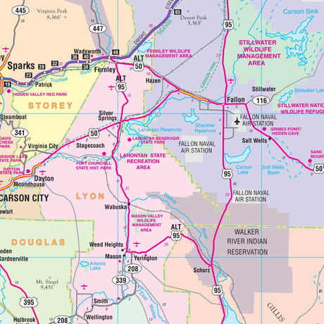 Nevada State Wall Map - Ultimate Globes - POD - KA - S - NV - WALL - PAPER - Ultimate Globes