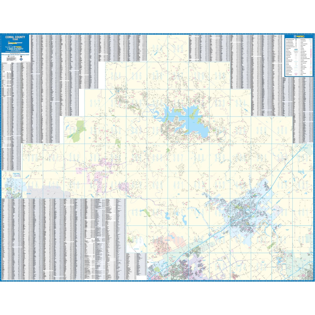 New Braunfels & Comal County, TX Wall Map - Ultimate Globes - POD - KA - C - TX - NEWBRAUNFELS - PAPER - Ultimate Globes