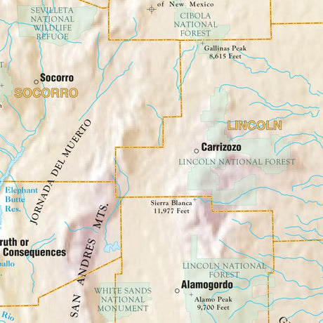 New Mexico Shaded Relief State Wall Map - Ultimate Globes - POD - KA - S - NM - SHR - 28X38 - PAPER - Ultimate Globes