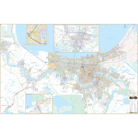 New Orleans LA Wall Map - Ultimate Globes - POD - KA - C - LA - NEWORLEANS - PAPER - Ultimate Globes