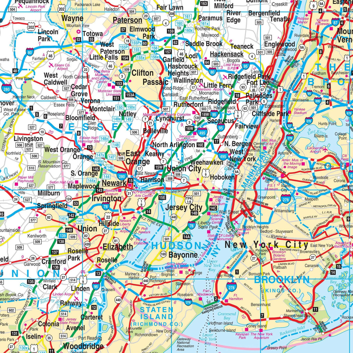 New York City 75-Mile Radius Tri-State Area Regional Wall Map - KA-R-NY-TRISTATE-PAPER - Ultimate Globes