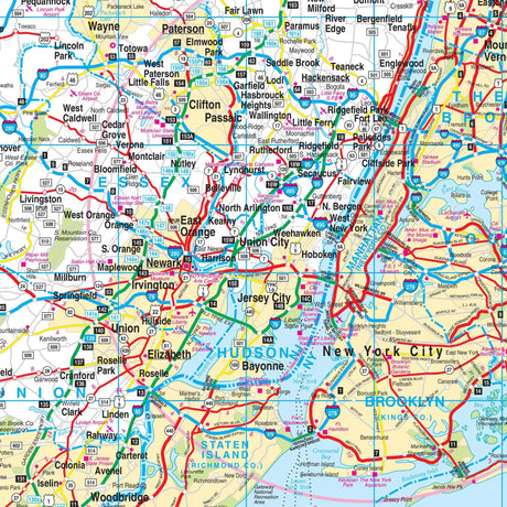 New York City 75 - Mile Radius Tri - State Area Regional Wall Map - Ultimate Globes - POD - KA - R - NY - TRISTATE - PAPER - Ultimate Globes