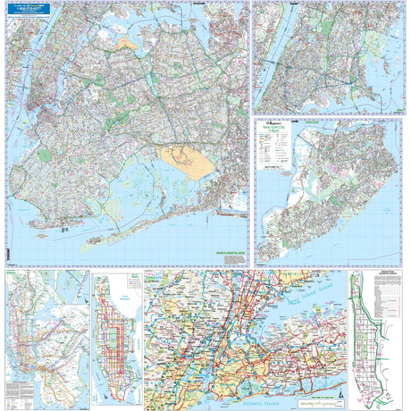 New York City, NY 5 Boroughs Wall Map - Ultimate Globes - POD - KA - C - NY - NYC5BOROUGHS - LAMINATED - Ultimate Globes